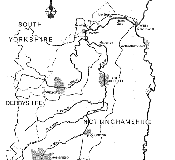 A historic map of the River Idle catchment