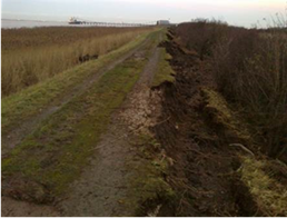 Embankment erosion after 2013 flooding, near New Holland