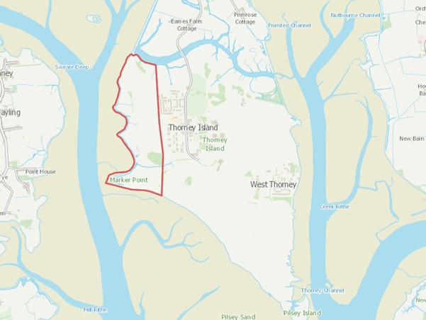 Thorney Island - proposed habitat creation scheme area