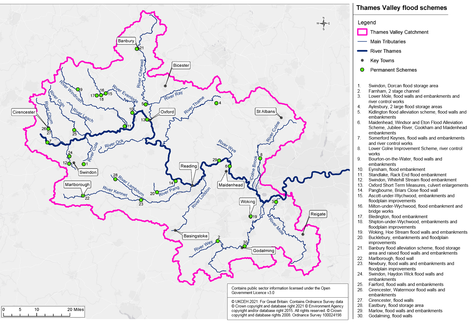 Existing and developing schemes in the Thames Valley.