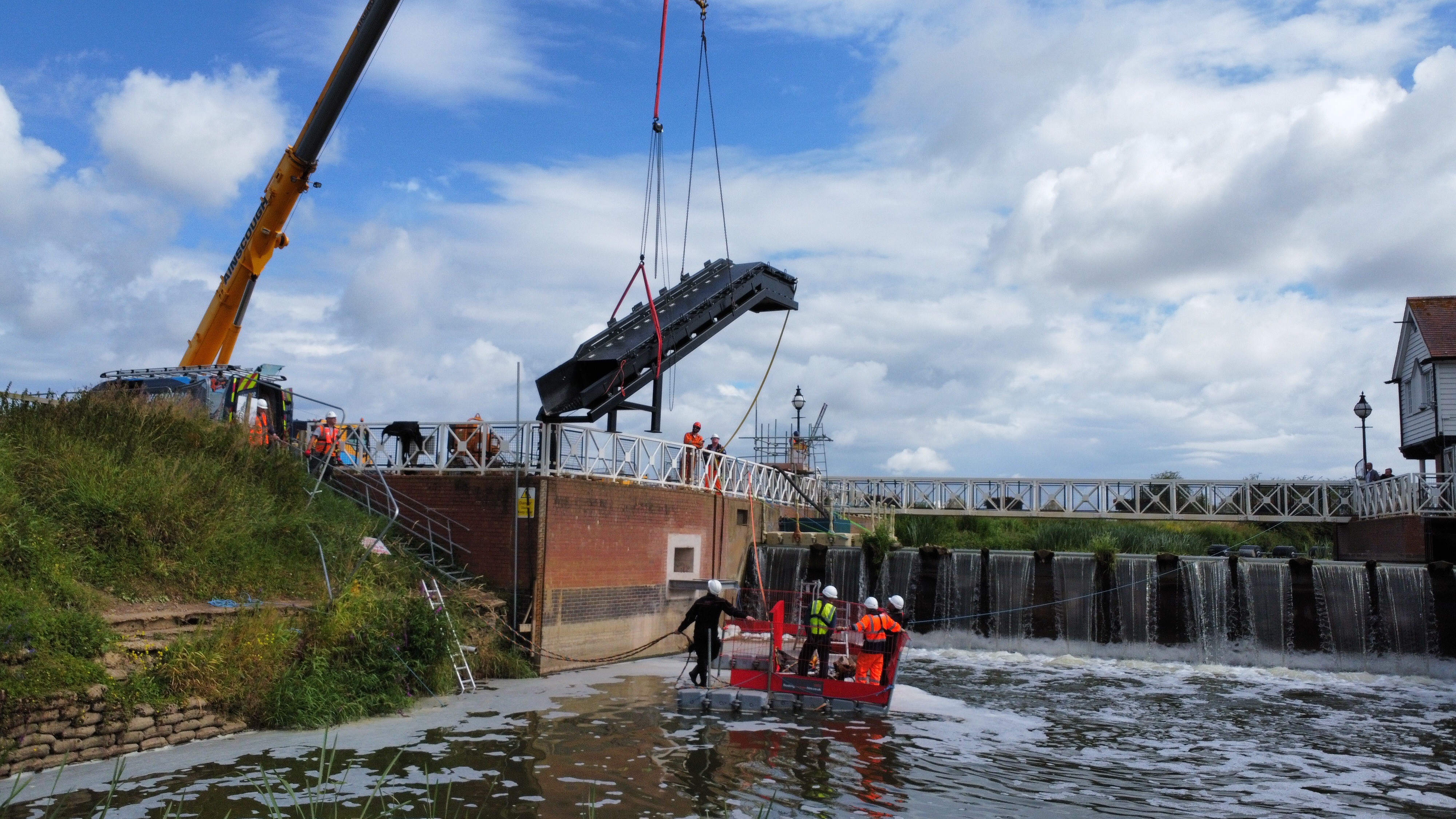 Eel pass being lifted into position