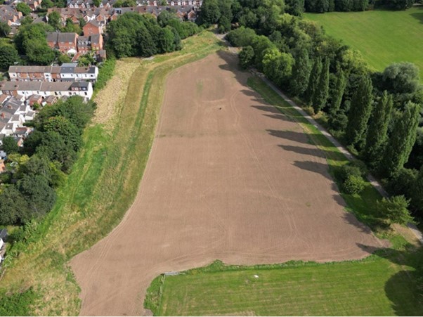 Aerial view of the Pebble Mill Scheme on completion in August 2024