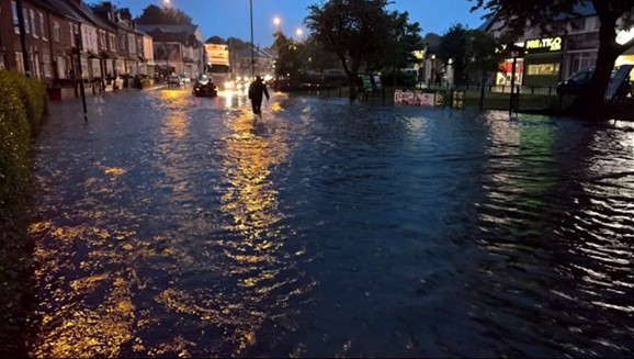 Flooding in Stirchley in 2016