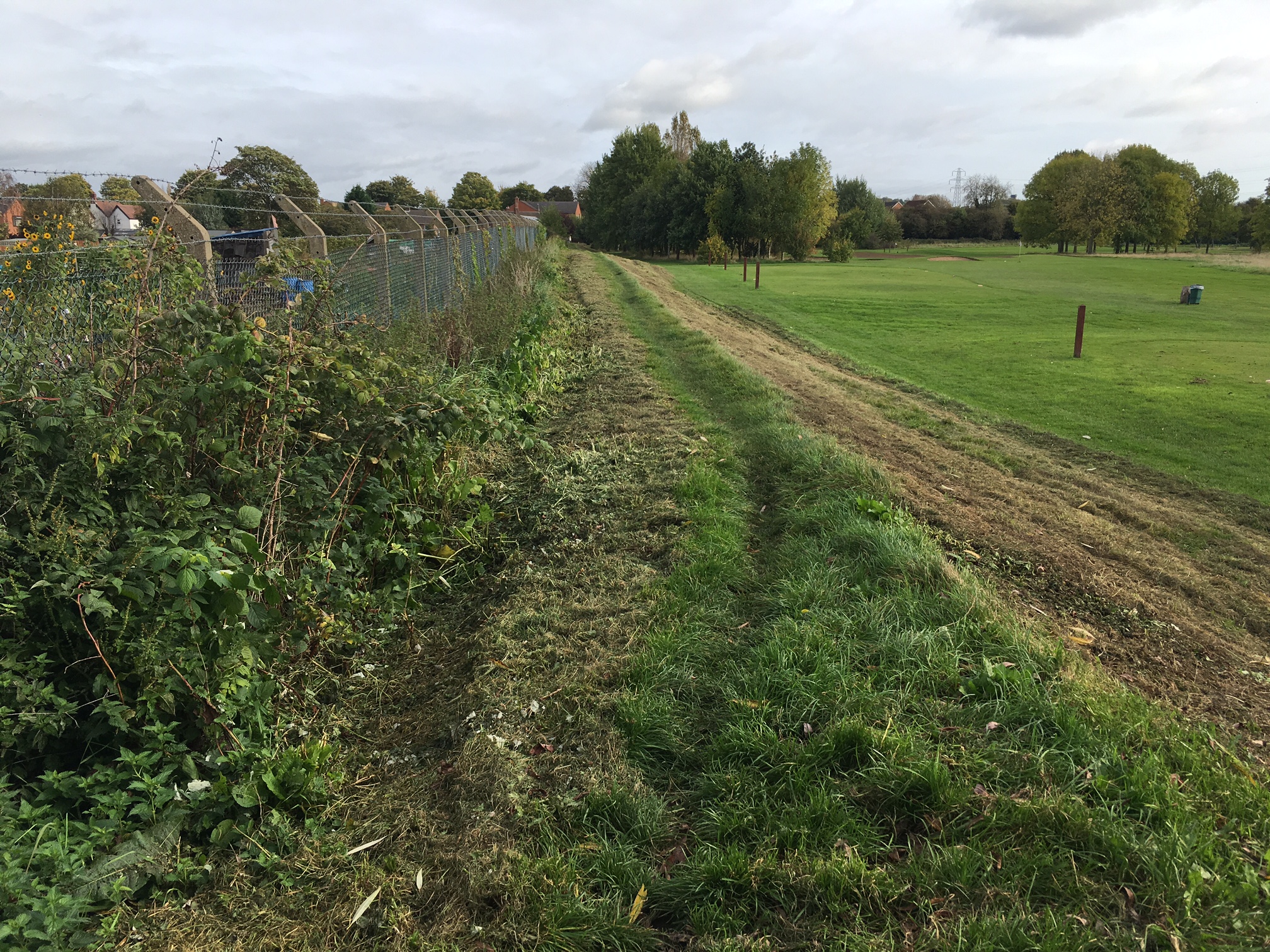 Image showing wear and tear of daily use of current flood embankment by Regatta Lane allotments