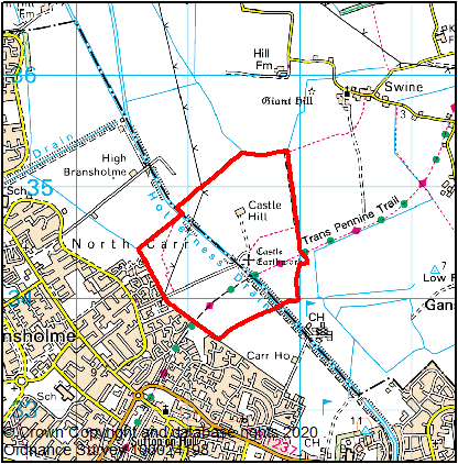 Outline map of the castlehill site.